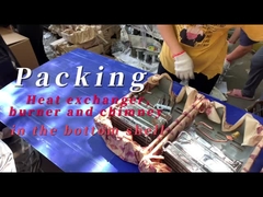 Pengemasan penukar panas, pembakar dan cerobong asap di bagian bawah