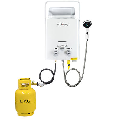 0.02-0.8Mpa 6L Gas Geyser LP Gas Camping Shower Sistem pemanas air instan