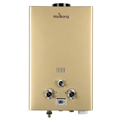 LPG Gas Gas Geyser 6L Tankless Instant Water Heater Panel Emas