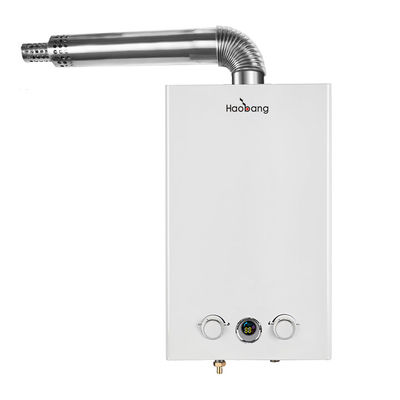 10 liter 220V Gas Pemanas Air Dipaksa Exhaust Tipe Putih LED 20Kw