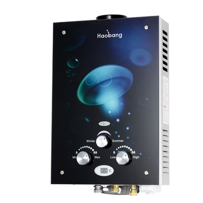 6L Gas Water Heater Painting Glass Panel Jenis pembuangan asap