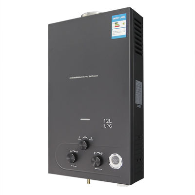 Kamar mandi Gas Pemanas Air 12L 24KW Korosi tahan Hitam