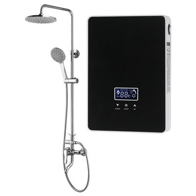 Full Black Color Instant Electric Tankless Water Heater Kontrol sentuh