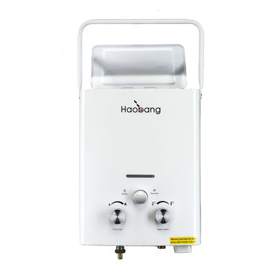 Camping Outdoor Flue LPG Gas Water Heater 5.5-8L Portable Putih Hitam