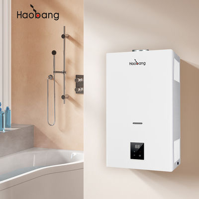 Pemanas air gas LPG hemat energi dengan suhu konstan warna panel putih